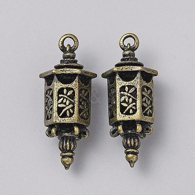 Tibetan Style Alloy Pendant Barn Lights Outdoor FIND-WH0431-37B-1