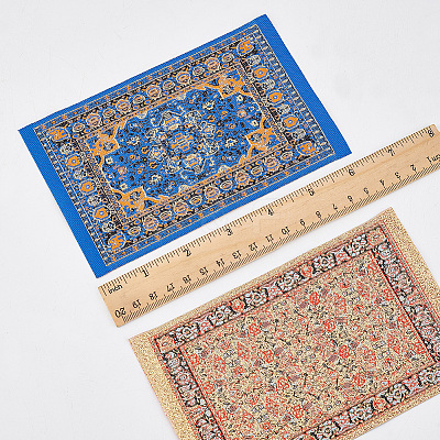 8Pcs 8 Styles Cloth Miniature Turkish Carpets AJEW-GO0001-70-1