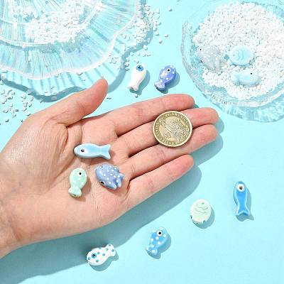 12Pcs 12 Styles Handmade Porcelain Beads PORC-FS0001-63-1