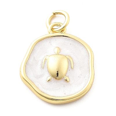 Ocean Theme Brass Enamel Pendants X-KK-Q029-01A-G-1