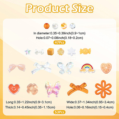 100Pcs 20 Styles Transparent & Opaque Acrylic Beads MACR-FS0002-38-1