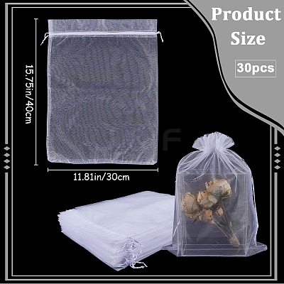 30pcs Large Organza Pouches Portable Shoes Bag Travel Storage Drawstring Bags OP-SP0001-03B-01-1