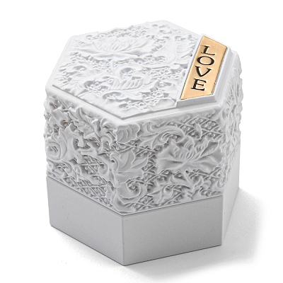 Embossed Hexagon Plastic Rings Storage Boxes LS-CON-P020-C01-1