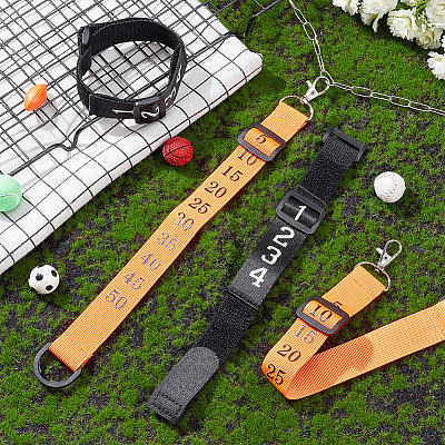 4Pcs 2 Styles Polyester Football Referee Chain Clips Cord Bracelets Set BJEW-BC0001-30-1