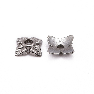 Tibetan Style Alloy Bead Caps TIBEB-Q018-B-FF-1