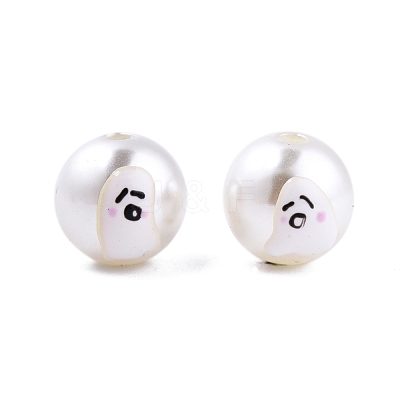 Halloween Opaque ABS Plastic Imitation Pearl Enamel Beads KY-G020-01N-1