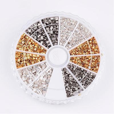 1 Box 3 Color Brass Crimp Beads KK-JP0010-04-1