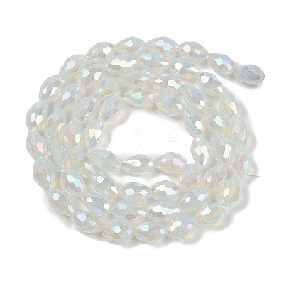 Opaque Solid Color Electroplate Glass Beads Strands EGLA-N013-J4mm-B02-1