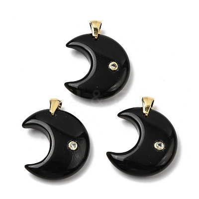 Natural Obsidian Pendants G-A297-02G-06-1