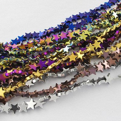 Non-magnetic Synthetic Hematite Beads Strands G-Q887-6x6mm-M-1