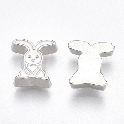 Alloy Enamel Bunny Cabochons PALLOY-T054-07-1
