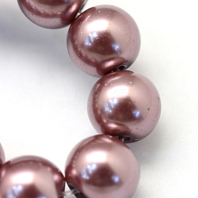 Baking Paint Pearlized Glass Pearl Round Bead Strands HY-Q330-8mm-58-1