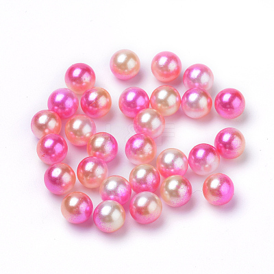 Rainbow Acrylic Imitation Pearl Beads OACR-R065-8mm-04-1