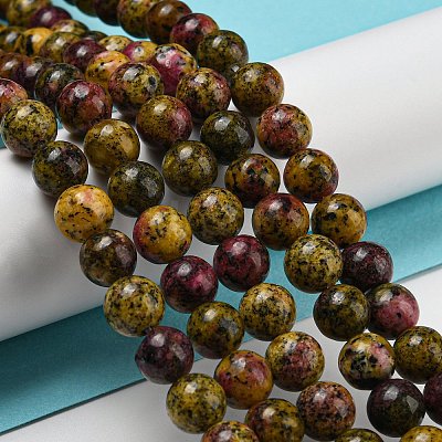 Natural Dyed Sesame Jasper Beads Strands G-E443-A38-1