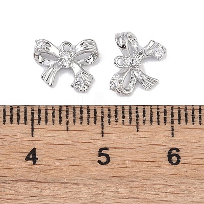 Brass Micro Pave Clear Cubic Zirconia Pendants KK-K351-46A-P-1