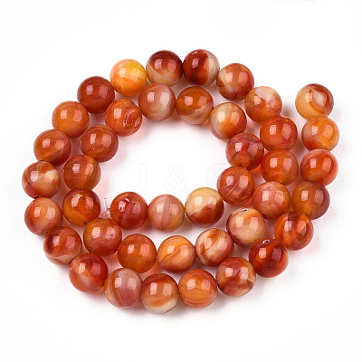 Glass Round Beads Strands X-GLAA-M044-01O-1