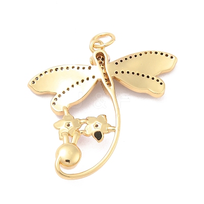 Eco-Friendly Brass Micro Pave Cubic Zirconia with Enamel Pendants X-KK-K268-29G-1