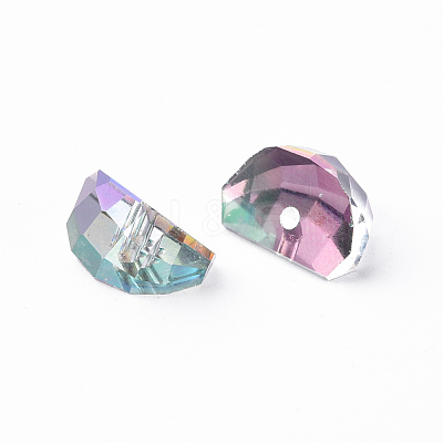 Electroplated Glass Charms EGLA-N006-014-1