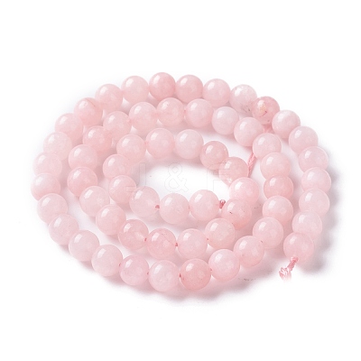 Natural White Jade Imitation Pink Opal Beads Strands G-I299-F05-6mm-1