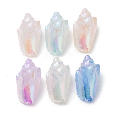 Iridescent Plating Acrylic Beads MACR-K342-07-1