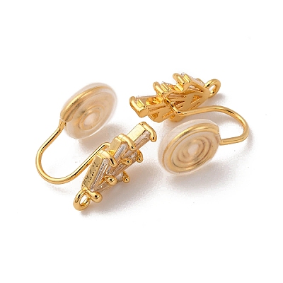 Brass Micro Pave Cubic Zirconia Ear Cuff Findings KK-F898-19C-G-1