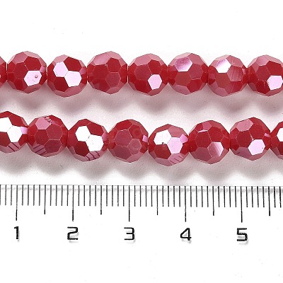 Electroplate Opaque Glass Beads Strands EGLA-A035-P8mm-A16-1