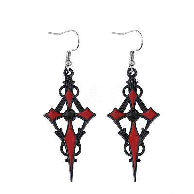 Alloy Rhinestone Dangle Earrings FS-WG63C71-04-1