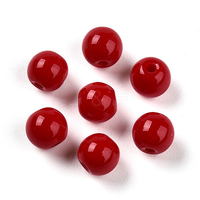 Opaque Solid Color Glass Beads GLAA-N007-6mm-A05-1