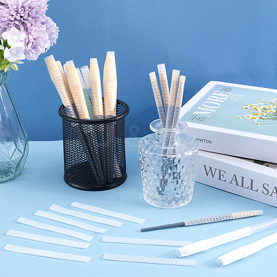200Pcs PE Makeup Brush Protector Reusable Expandable Mesh Cover MRMJ-GF0001-51E-1
