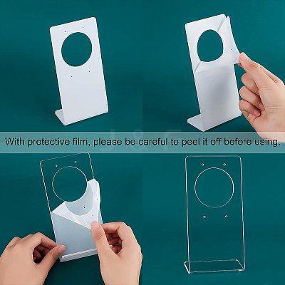 Transparent Acrylic Earring Display Stands EDIS-WH0012-17-1