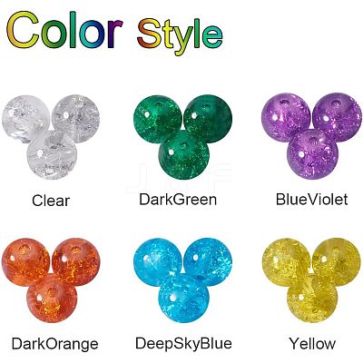 Spray Painted Crackle Glass Beads CCG-PH0002-04-1