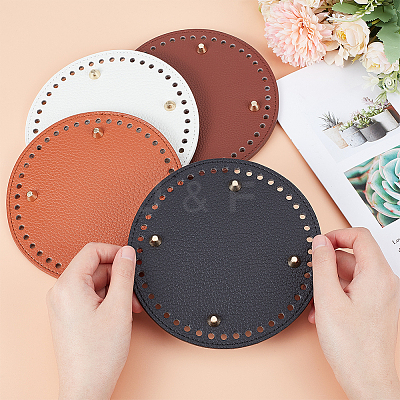 4Pcs 4 Style Litchi Grain PU Leather Bag Bottoms FIND-PH0007-09-1