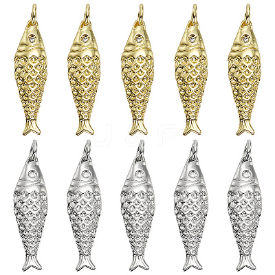 10Pcs 2 Colors Rack Plating Brass Pendants KK-ME0003-38-1