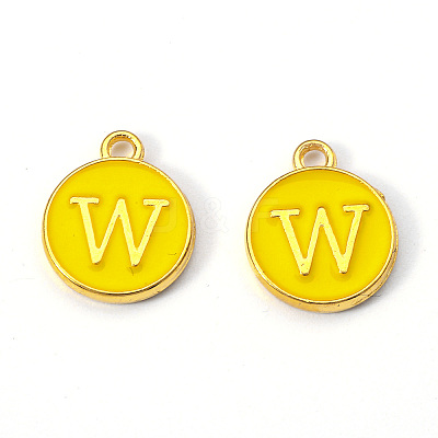 Golden Plated Alloy Enamel Charms LS-ENAM-S118-09W-1