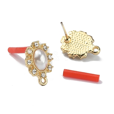 Alloy Crystal Rhinestone Stud Earring Findings EJEW-WH0009-06LG-1