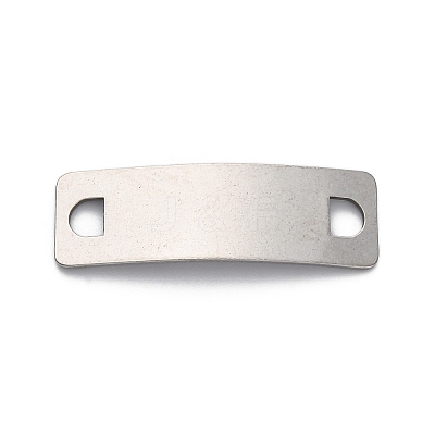 201 Stainless Steel Curved Rectangle Connector Charms STAS-S171-06P-1