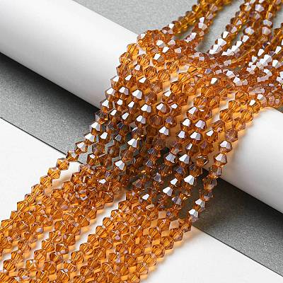 Transparent Electroplate Glass Beads Strands GLAA-F029-2mm-C28-1