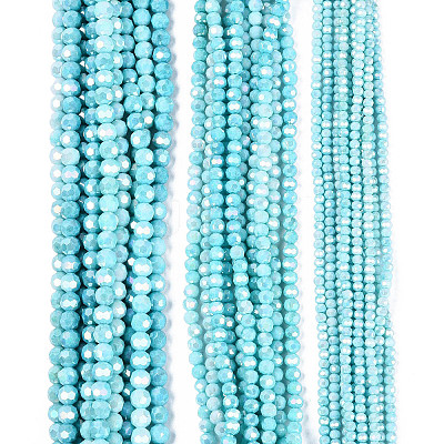 Anti-Tarnish Electroplate Glass Beads Strands EGLA-ZX010-6mm-10-1