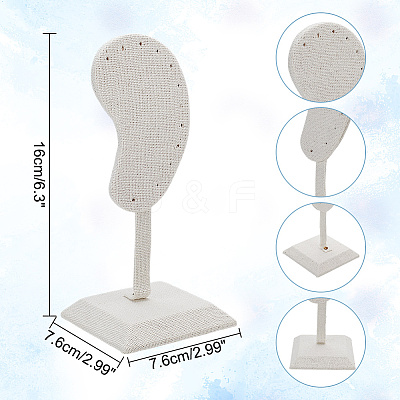 Ear Shaped Line & Wood Earrings Display Stands ODIS-WH0061-66-1