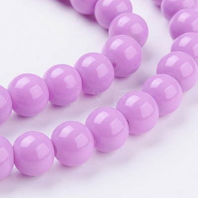 Painted Glass Bead Strands X-DGLA-S071-8mm-35-1