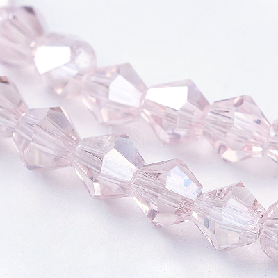 Transparent Electroplate Glass Beads Strands GLAA-F029-4mm-A26-1