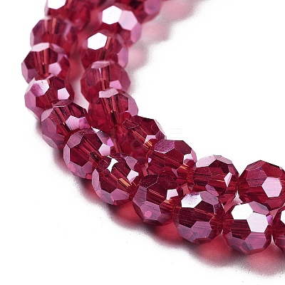 Electroplate Transparent Glass Beads Strands EGLA-A035-T6mm-A07-1