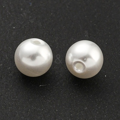 Baking Paint Pearlized Glass Pearl Round Beads HY-S004-01G-1