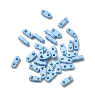 2-Hole Baking Paint Glass Seed Beads SEED-S023-17A-10-1