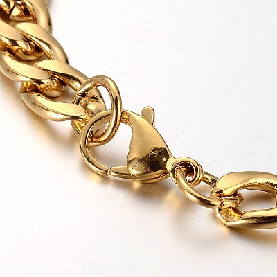 304 Stainless Steel Cuban Link Chain Bracelets STAS-O054-08-1