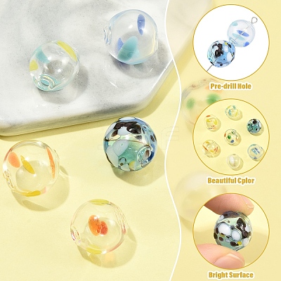 7Pcs 7 Colors Transparent Glass Beads GLAA-YW0005-59-1