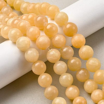Natural Yellow Jade Bead Strands X-G-K121-01-14mm-1