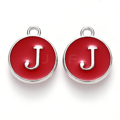 Platinum Plated Alloy Enamel Charms X-ENAM-S118-03J-P-1
