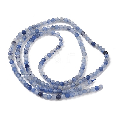 Natural Blue Aventurine Beads Strands X-G-M449-B01-2mm-1