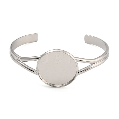Rack Plating Brass Open Cuff Bangle Making KK-M098-01P-1